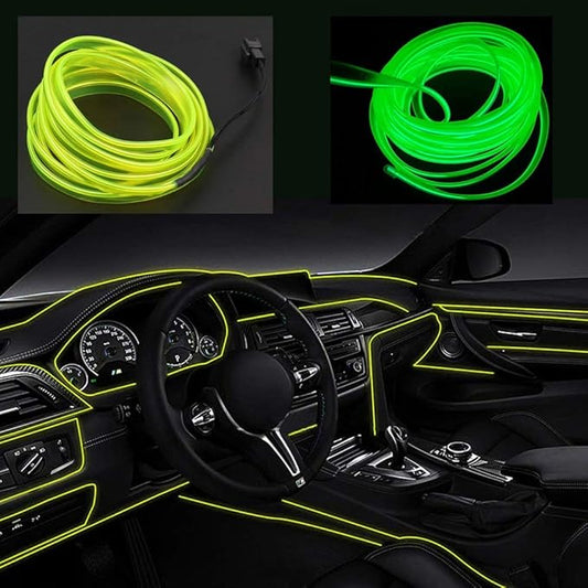 ABALDI El Wire Neon Light, Car Interior LED Lights for Xmas Halloween Christmas Car Interior Decoration(3m/9ft, Fluorescent Green)