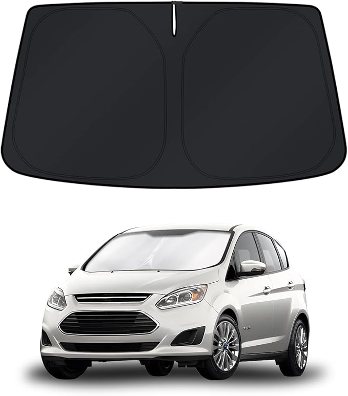 KUST Windshield Sun Shade for Ford C-Max 2013-2017 2018 2019 Window Accessories Shade Sun Visor Cover Foldable Block UV Rays