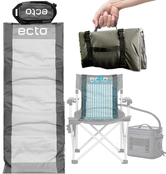 Ecto TOPR Long Cooling Cushion, Cools Down 45 Degrees up to 10 Hours, Battery Powered for Chair, Bleacher, Car Seat, Camping, Golf Cart, Indoor or Outdoor (Excludes Battery)