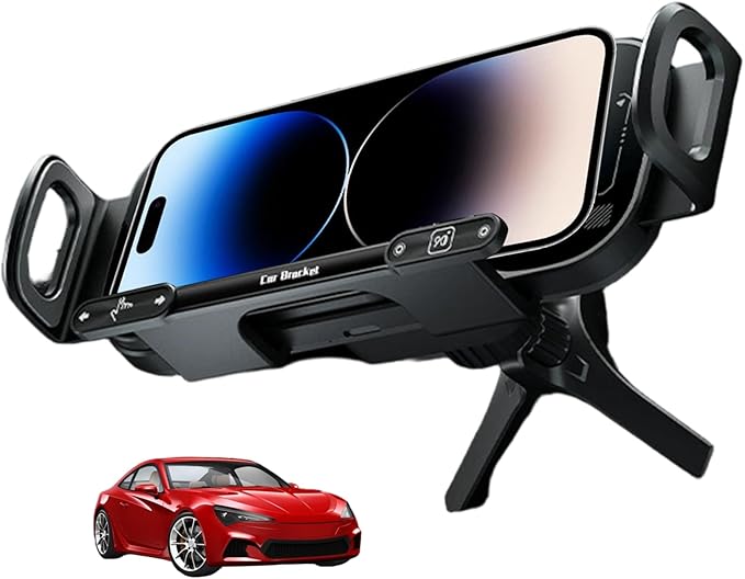 Wireless Charging Rotating Car Mount, Auto Rotating Phone Holder Black, 15W Fast Charging Phone Car Mount Touch Control Wireless Chargers