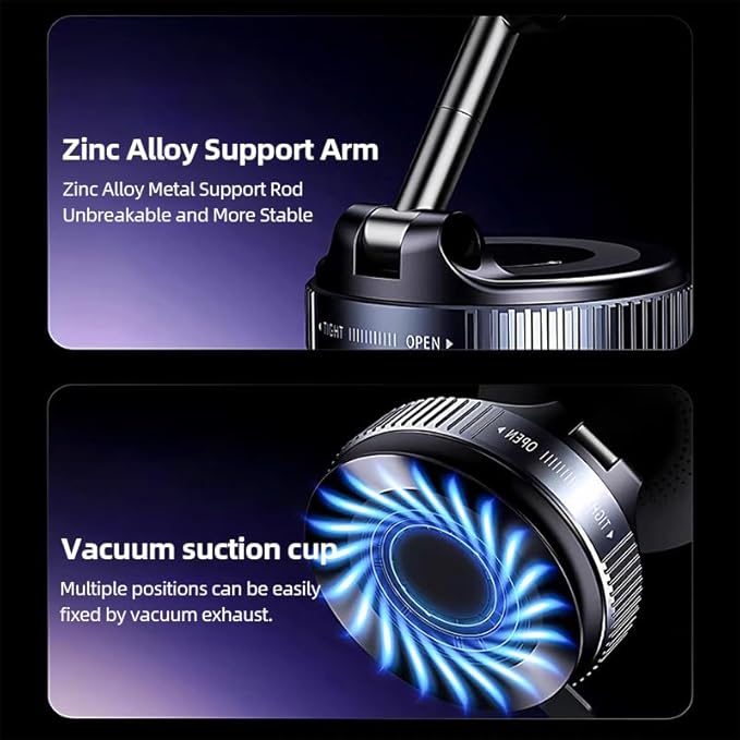 15W Magsafe Wireless Charging Car Phone Holder, 360° Adjustable Multifunctional Car Mount Charger, Fast Wireless Charging for iPhone 17 16 15 14 13 12 Pro Max, Good for Car Dashboards/Windshields