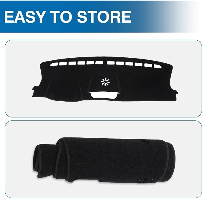 KUST Car Dash Cover for Ford Ranger 2024 2025 2026 (XLz, XLT, Lariat) Polyester Dashboard Cover Non-Slip Interior Accessories for Ranger Custom Fit Dash Mat Sunshade Windshield No Glare Black