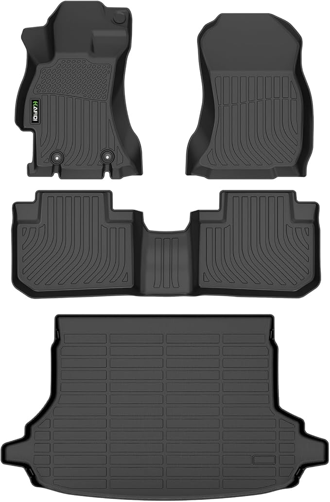 Automotive Floor Mats & Cargo Liner for Forester 2014-2018 All Weather Protection Full Set- Black