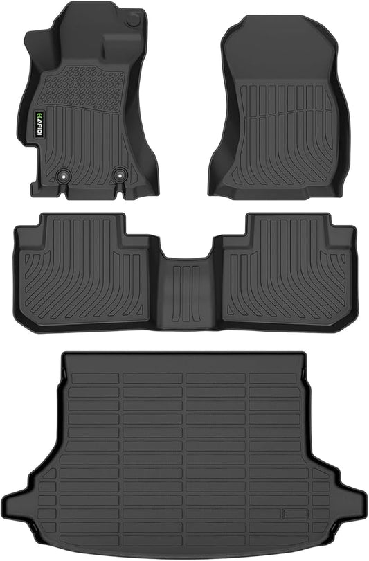 Automotive Floor Mats & Cargo Liner for Forester 2014-2018 All Weather Protection Full Set- Black