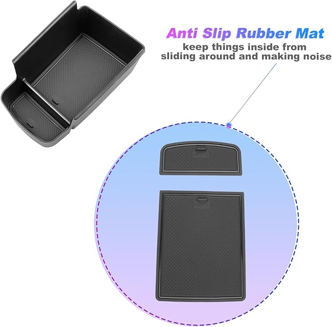 SXCY Fit for 2024 2025 Chevy Trax Center Console Organizer Tray 2024 2025 Chevy Trax Accessories(LS LT 1RS 2RS ACTIV) Armrest Storage Box Console Tray for 2024 2025 Trax Console Organizer Black Mats