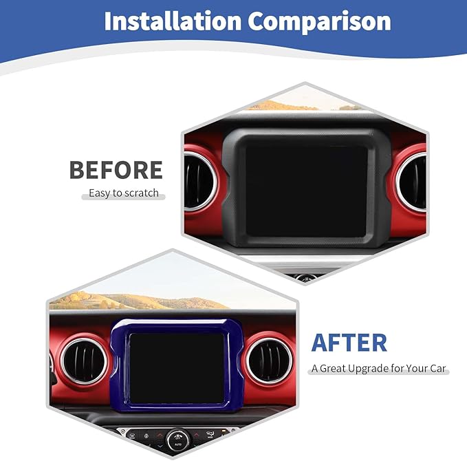 RT-TCZ for Jeep JL Center Console Radio Display Panel Trim Cover for Jeep Wrangler JL JLU Gladiator JT 2018-2023 Purple Interior Accessories 8.4 inch