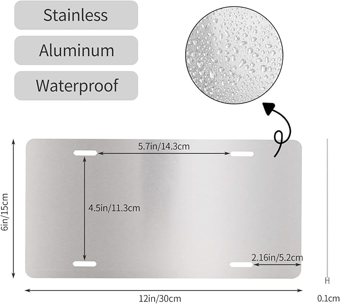 Trees Grass Silver Cross Shimmering Front License Plate Car Decorative License Plates Aluminum Metal Decor Accessory Novelty Vanity Tag Cover with 4 Holes for Men Women 6" X 12"