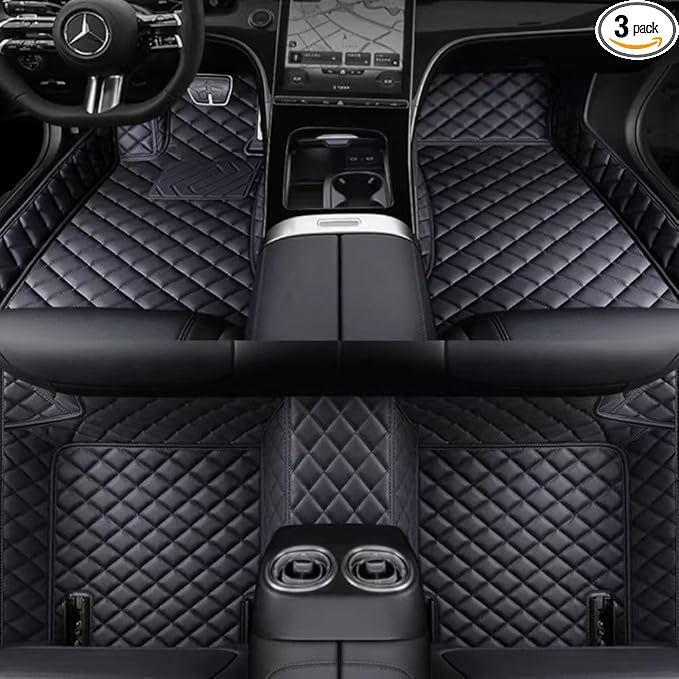 Luxury car Floor mats are for 99% of Vehicle Models,All Weather car Floor mats Provide Comprehensive Protection for Vehicles,Floor mats for car Personalized Customization! (Black)