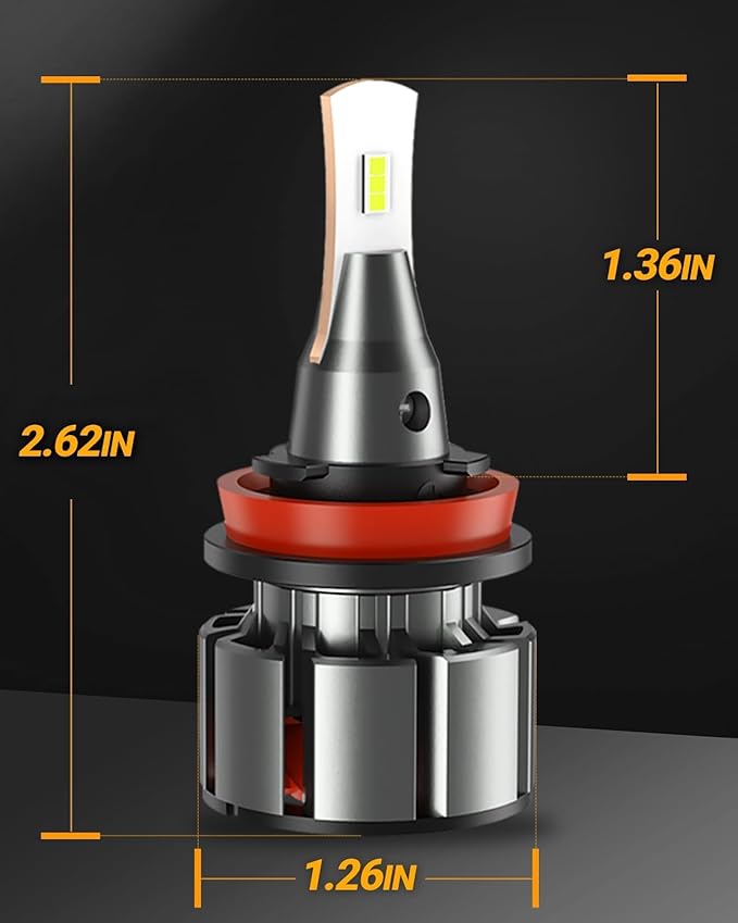 SEALIGHT 9005 H11 LED Bulbs, 800% Super Bright H9/H8/H11 HB3/9005 Driving Lights with Cooling Fan, 5 Min Plug-N-Play, Pack of 4