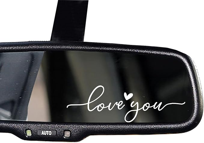 2 x Love You Car Mirror Decal, Holographic Car Decal, Rearview Mirror Decal, Tumbler Sticker, Water Bottle Stickers, Vinyl Tumbler Decor