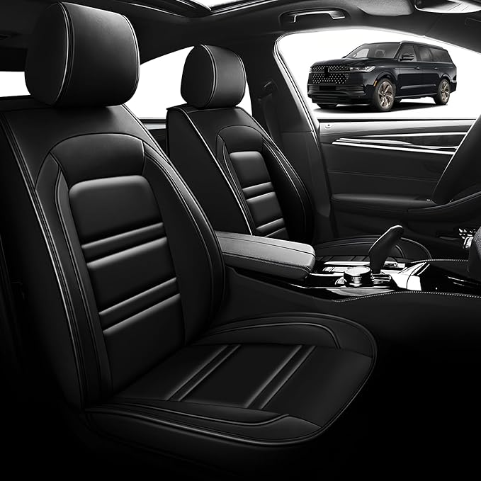 Seat Cover for Lincoln Navigator 1998-2025 | Car Seat Covers Front Seats, Waterproof Seat Protectors, Automotive Front Seat Covers (Front Seat, Black)
