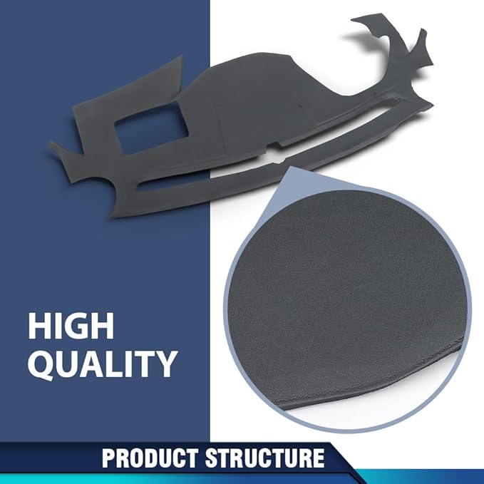 PIT66 Dash Cover Dashboard Bezel, Compatible with Hyundai Sonata 2011 2012 2013 2014 Dark Gray Instrument Panel