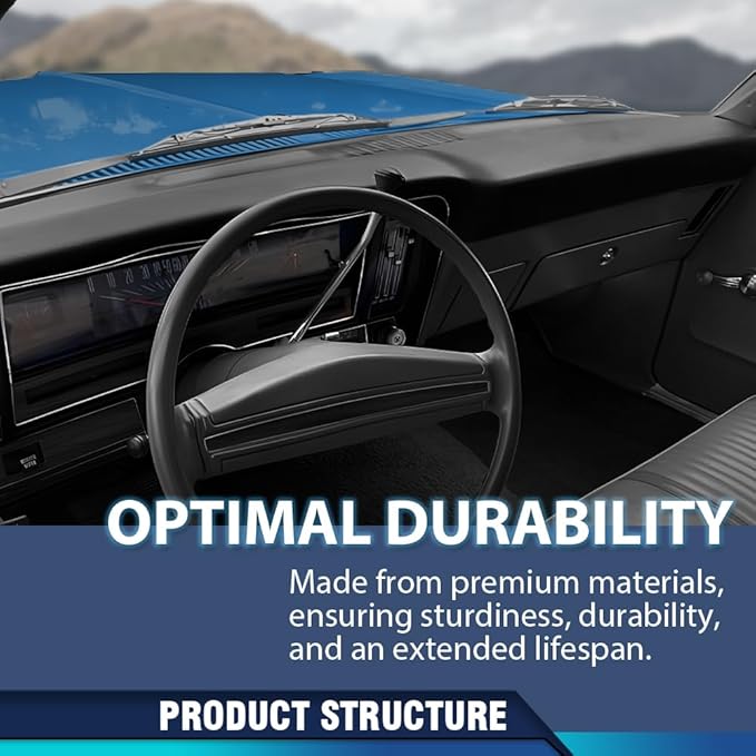 PIT66 Dash Bezel Cover Dashboard Black Compatible with Buick Apollo/Olds Omega 1972-1974 Fit Chevy Chevy II/Chevy Nova 1969-1974 Fit Pontiac Ventura 1971-1974 Instrument Panel