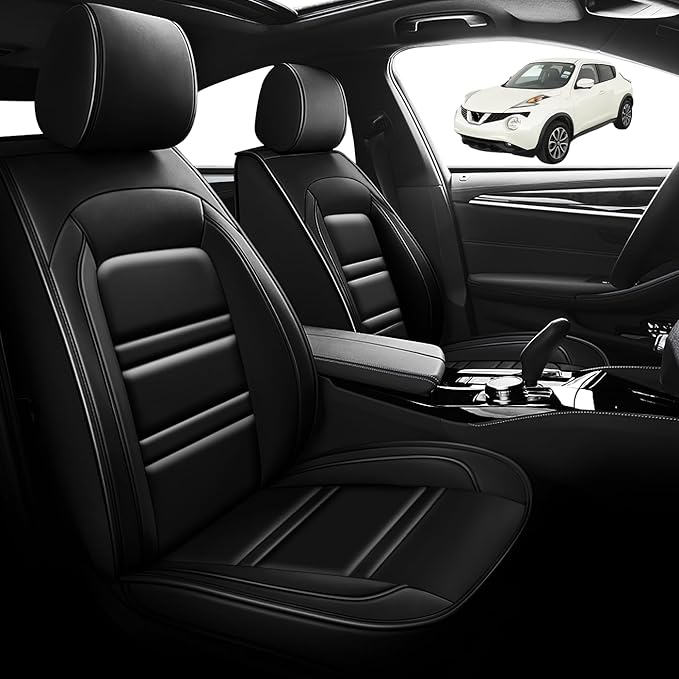 Seat Cover for Nissan Car Juke 2011-2017 | Car Seat Covers Front Seats, Waterproof Seat Protectors, Automotive Front Seat Covers (Front Seat, Black)