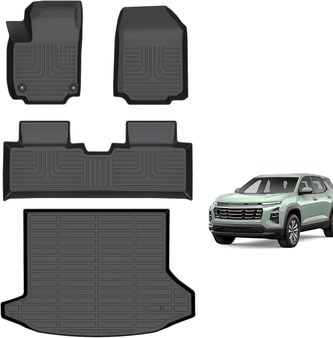 for Chevy Equinox/GMC Terrain Floor Mats 2025 2026, TPE All Weather Custom Car Floor Mat Cargo Trunk Liner Full Set for Chevy Equinox/GMC Terrain Accessories 2025 2026