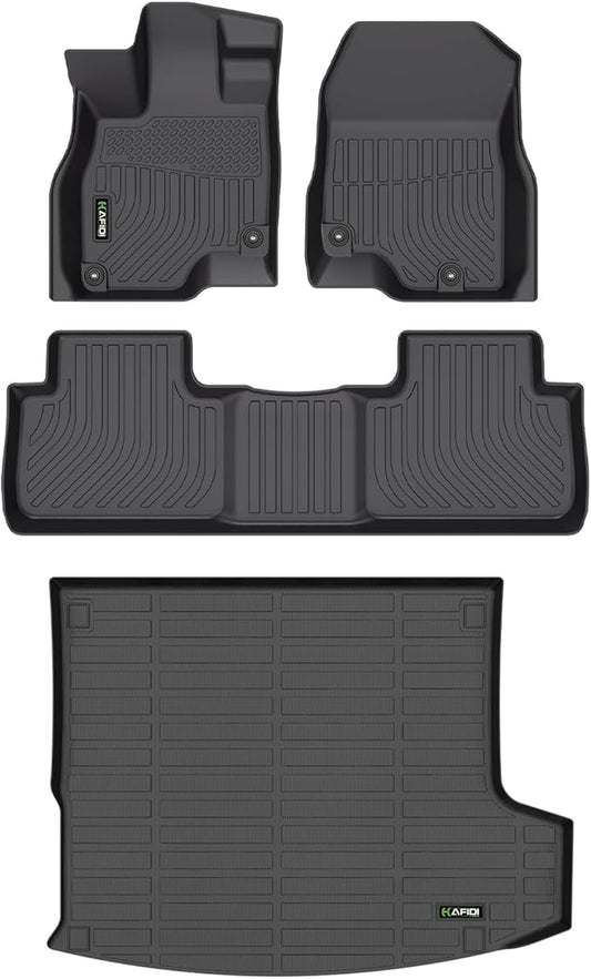 All Weather Floor Mats & Cargo Liner for Acura RDX 2019-2024 2025 All Weather Protection TPE Anti-Slip Automotive Full Set RDX Floor Liners Custom Accessories - Black