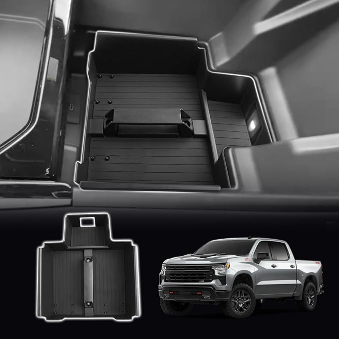 SXCY for 2024 2025 Silverado EV/Sierra EV Center Console Organizer [Not for Sliding Console] 2025 Chevy Silverado EV Accessories Console Tray 2025 Silverado EV/2025 Sierra EV Middle Console Organizer