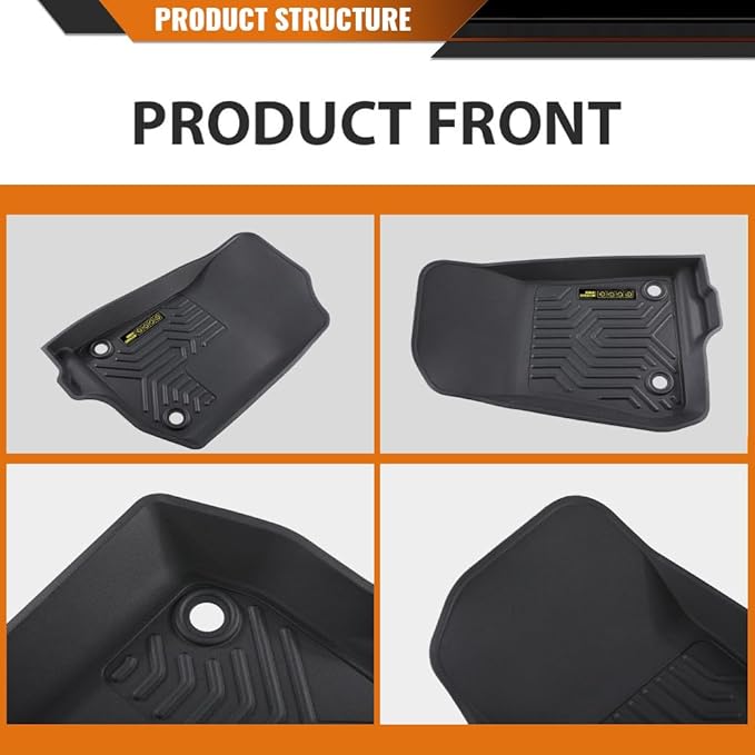 ANDPLAY TPE Floor Mats Liners Compatible with Jeep Wrangler JL Unlimited 4 Door Only 2018 2019 2020 2021 2022 2023 2024 (Not Fit JK or 4XE) All Weather Protection Floor Liners alfombras para carro