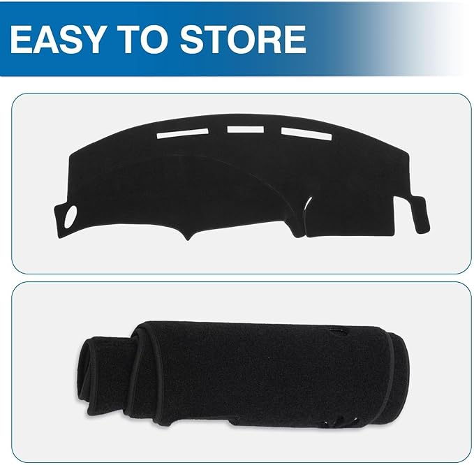 KUST Car Dash Cover for Ford F150 F-150 1997 1998 1999 2001 2002 2003/Ford Expedition 1997-2002 Polyester Dashboard Cover Non-Slip Interior Accessories for F150 Custom Fit Dash Mat Black