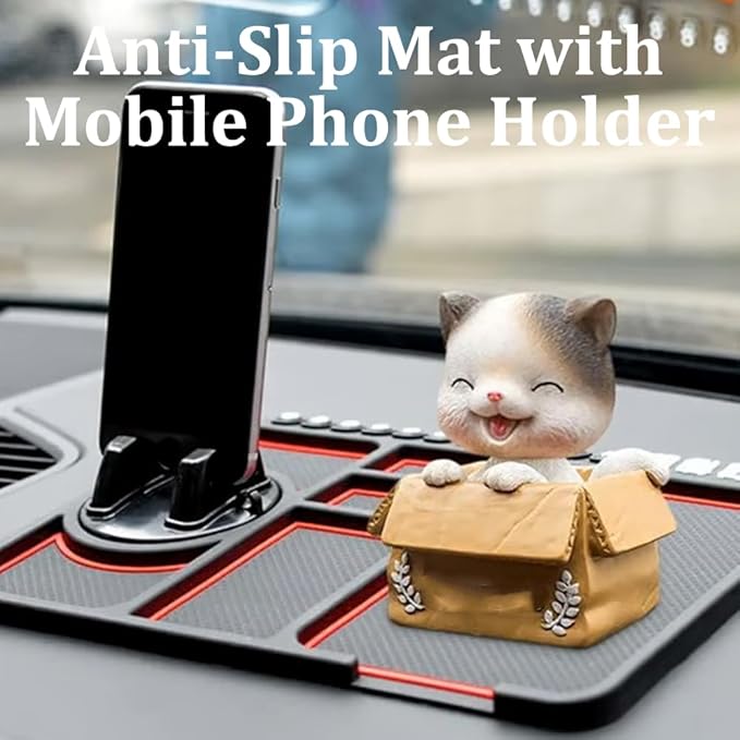 Anti-Slip Mat with Mobile Phone Holder, 2026 New Multifunction Car Anti-Slip Mat Auto Phone Holder, Extra Large Car Dash Accessories for Phone, Keys, Sunglasses (2Pcs-B)