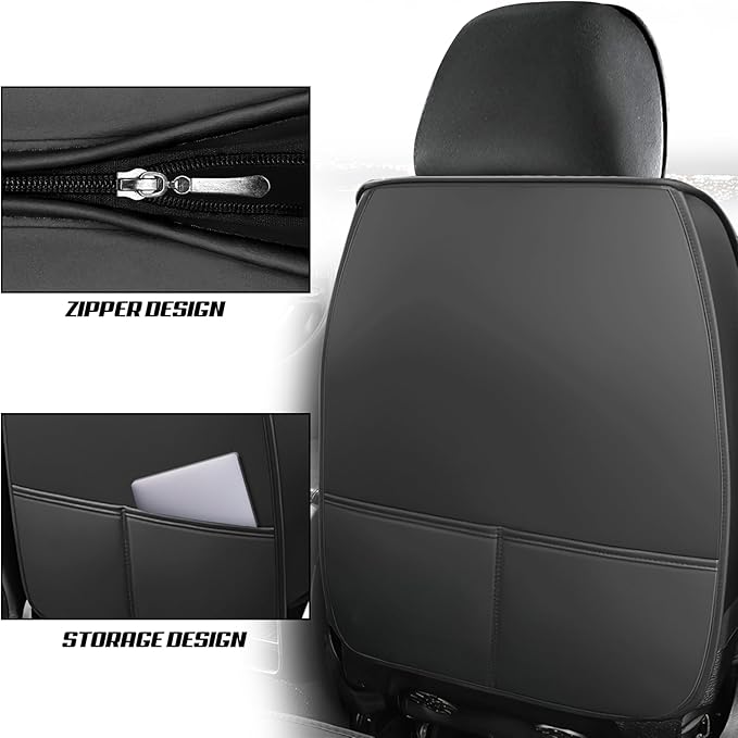 Auto Seats Covers Compatible with Toyota Corolla 2001-2025, Breathable and Waterproof Faux Leather Automotive Seat Cover (Full Set, Gray&White)