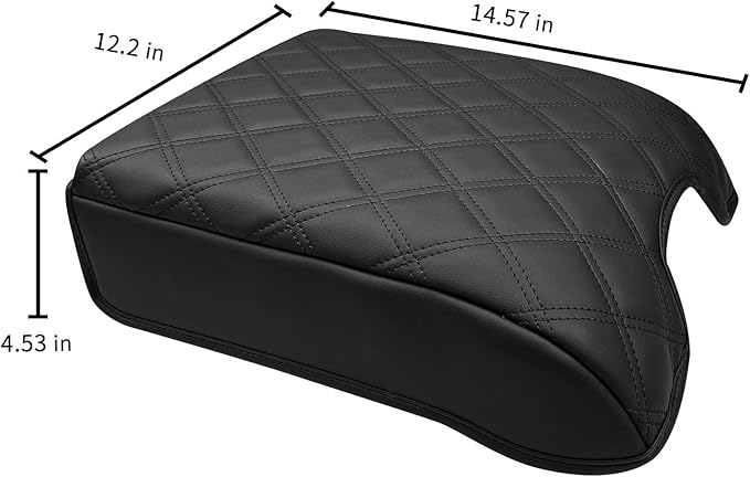 Xaido Center Console Cover for 2015-2020 Ford F150 / 2017-2022 F250 F350 F450 & 2018-2024 Expedition, Leather Armrest Protector Pad (Bucket Seat Only)