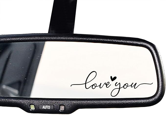 2 x Love You Car Mirror Decal, Rearview Mirror Decal, Tumbler Sticker, Water Bottle Stickers, Vinyl Tumbler Stickers