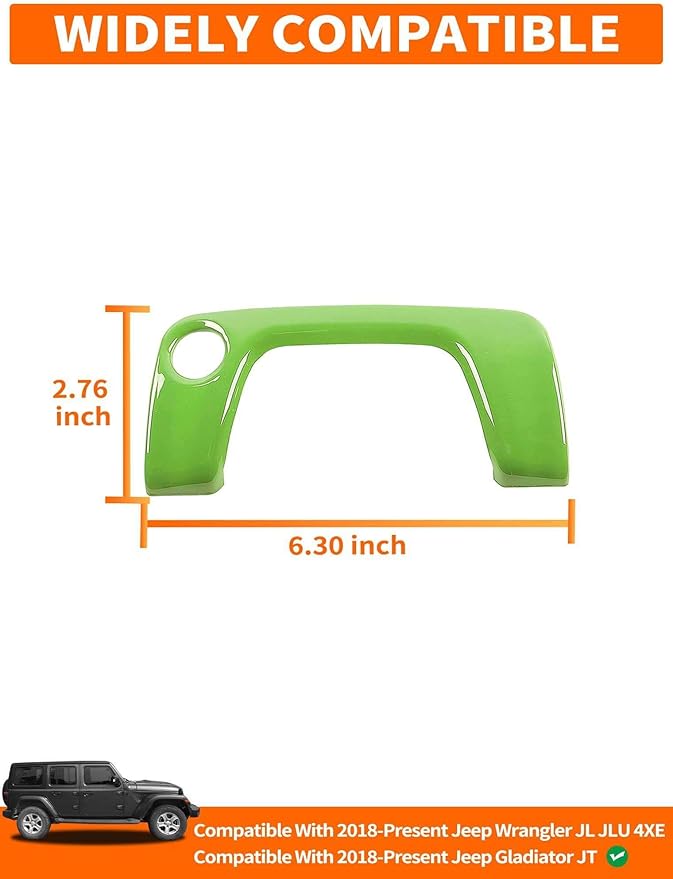 Savadicar Green Interior Accessories - Armrest Switch Bezel Trim Cover for 2018-Present Jeep Wrangler JL JLU 4XE & Gladiator JT - Solid Color Interior Decor Upgrade Option, 1-Piece