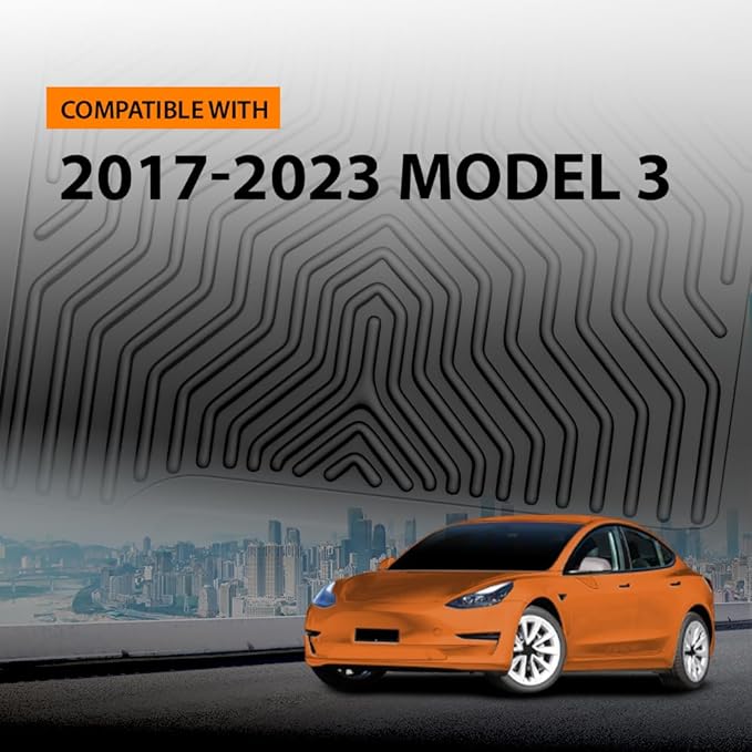 ANDPLAY TPE Floor Mats Liners Compatible with Tesla Model 3 2017-2023 Sept Old Style Not Fit 2023 Oct-2024 New Model All Weather Protection Black Floor Liners alfombras para carro