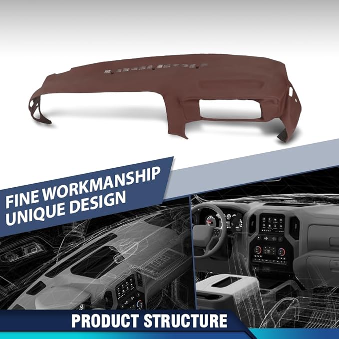 PIT66 Dash Cover Dashboard Compatible with Chevy & GMC Truck C/K 1500, Suburban, Tahoe, Yukon 1997-1999 Fit Chevy & GMC Truck C/K 2500/3500 1997-2000 Fit Cadillac Escalade 1999-2000 Red