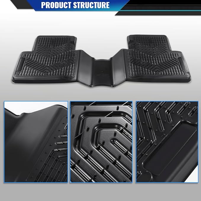 DOTCOM TPE Floor Mats Fit 2016-2021 Honda Insight/Civic Coupe/Civic Sedan Floor Liners,All Weather Full Cover Protection 1st & 2nd Row Truck Mats Cargo Liner Accessories,alfombras para carro 3PCS