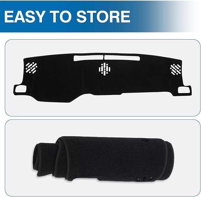 KUST Car Dash Cover Compatible with Toyota Tacoma 2024-2026 & 2025 Toyota 4Runner Dash Carpet Polyester Non-Slip Dash Protector Interior Accessories for Tacoma Custom Fit Dash Mat No Glare Black