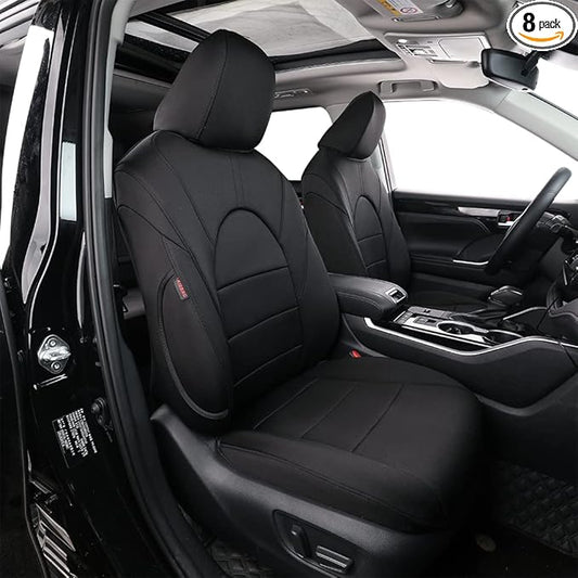 EKR Highlander Seat Covers for Toyota Highlander 2014 2015 2016 2017 2018 2019,2nd Row 40/60 Split,Car Seat Protectors for Trucks,Automotive Seat Covers Full Set-Neoprene(Black)