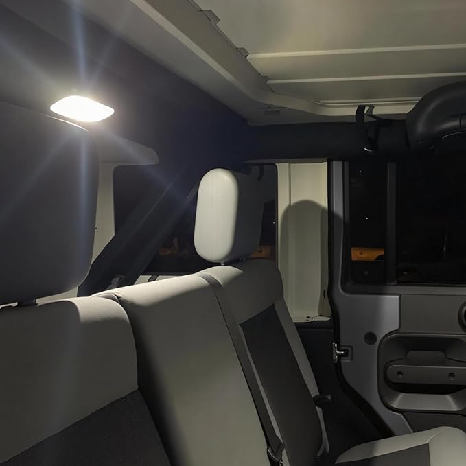 EASY EAGLE LED Interior Car Lights for Wrangler-JK-4-door-2007-2018: 6 Piece Kit White LED Light Bulbs - Super Bright 6000K + Install Tool