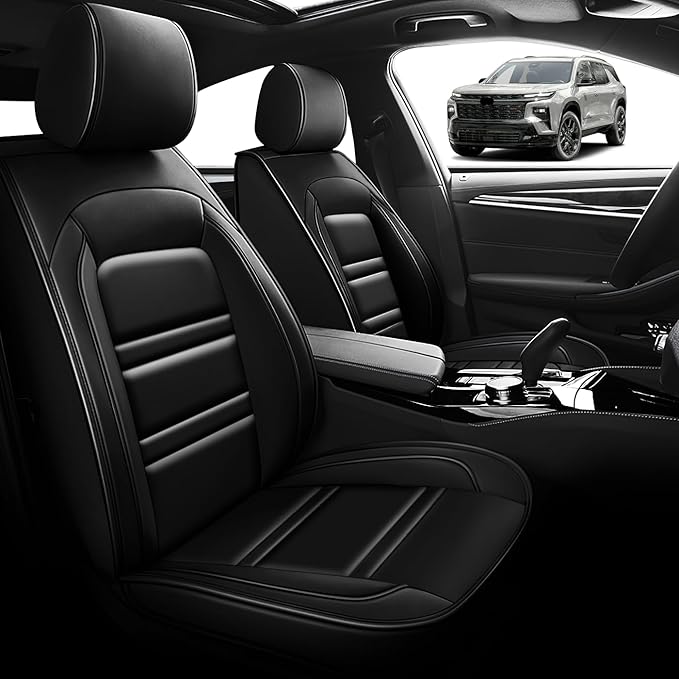 Seat Cover for Chevy Traverse 2009-2025 | Car Seat Covers Front Seats, Waterproof Seat Protectors, Automotive Front Seat Covers (Front Seat, Black)