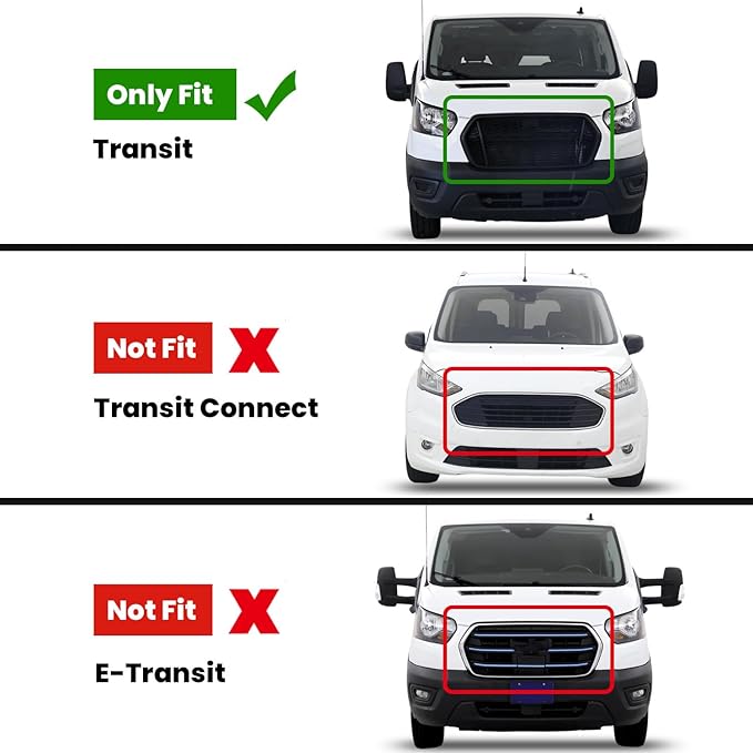 LASFIT Front Floor Mats for 2022-2025 2026 Ford Transit 150/250/350/350HD Vinyl Floor(Not for Transit Connect) All Weather Protector TPE Van Floor Liners for Transit Cargo/Passenger/Crew Vans, Black