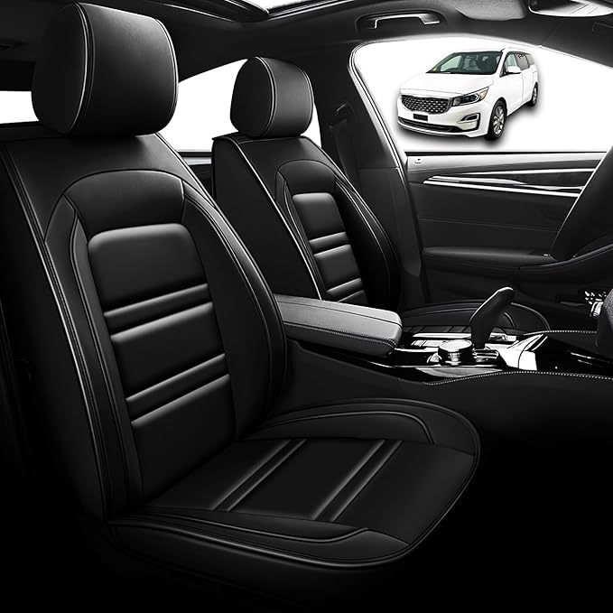 Seat Cover for kia Sedona 2003-2021 | Car Seat Covers Front Seats, Waterproof Seat Protectors, Automotive Front Seat Covers (Front Seat, Black)