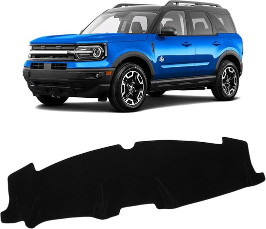 KUST Car Dash Cover Compatible with Ford Bronco Sport 2021-2024 (Only fit Bronco Sport) Dashboard Cover Polyester Non-Slip Interior Accessories for Bronco Sport Custom Fit Dash Mat No Glare Black