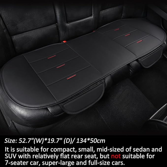 West Llama Bottom Seat Covers, Include 1 Pair Front Seat Protector and 1 Rear Seat Cover, Universal PU Leather Seat Covers for 90% Cars (Black)