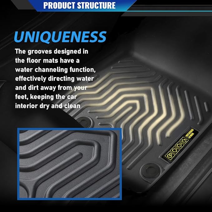 DOTCOM TPE Floor Mats Fit Nissan Rogue 2021-2024 (No Sport Models), All Weather Custom Fit Full Cover Protection 1st & 2nd Row Truck Mats Cargo Liner Accessories,alfombras para carro 3PCS