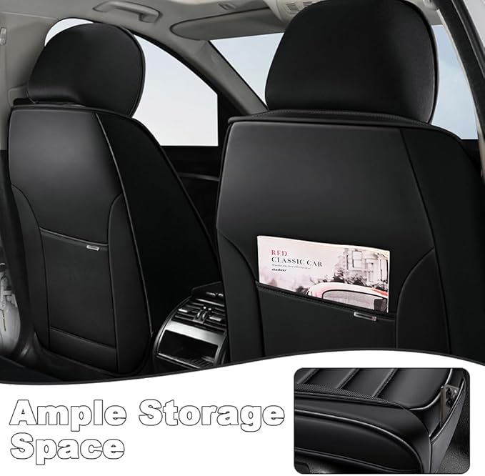 5 Seat Covers Fit for Acura Integra 2023-2026, Waterproof Premium Leather Automotive Accessories Seat Protectors Seat Cushions Wear-Resistant Car Seat Covers(Classic Black,Full Deluxe)