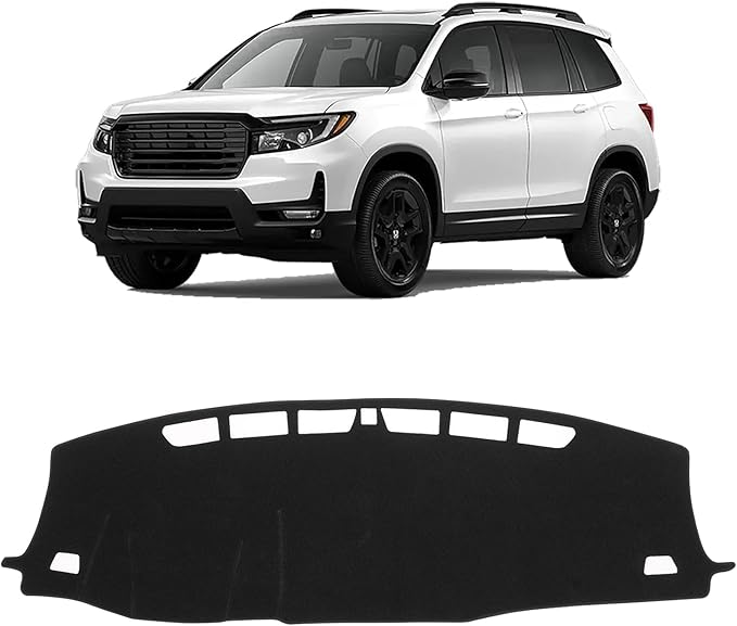 KUST Car Dash Cover for Honda Pilot 2016-2022/Ridgeline 2017-2025/Passport 2019-2025 Polyester Dashboard Cover Non-Slip Dashboard Pad Carpet Dash Protector Interior Accessories for Passport Black