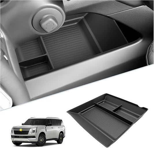 SKTU Upgrade for 2025 2026 Nissan Armada Accessories Center Console Organizer for 2025 2026 Nissan Armada Under Console Tray 2025 2026 Armada Lower Console Tray ABS Durable