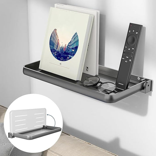 Safoner RV Aluminum Fold-Down Wall Shelf - The Essential Camper Accessory for Interior Organization | Space-Efficient Versatile Floating Storage- 1 Pack