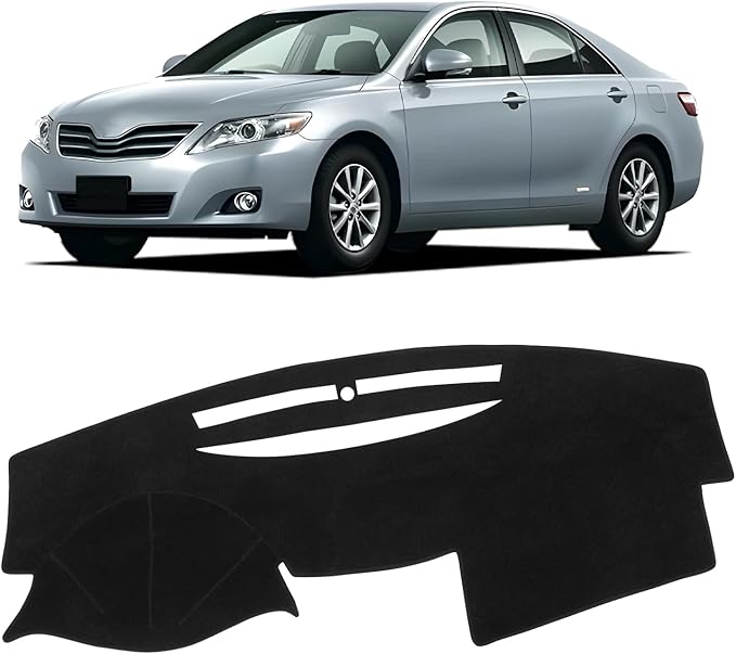 KUST Car Dash Cover Compatible with Toyota Camry 2007 2008 2009 2010 2011 Polyester Dashboard Cover Non-Slip Dash Protector Interior Accessories for Camry Custom Fit Dash Mat No Glare Black