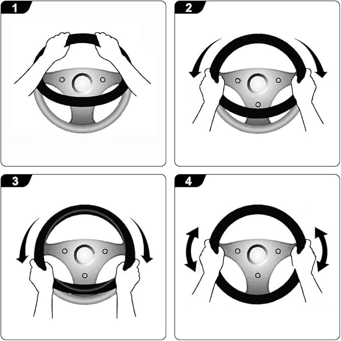 Panda Animal Steering Wheel Cover for Women & Men - Black & White - Universal Fit for Truck, SUVs