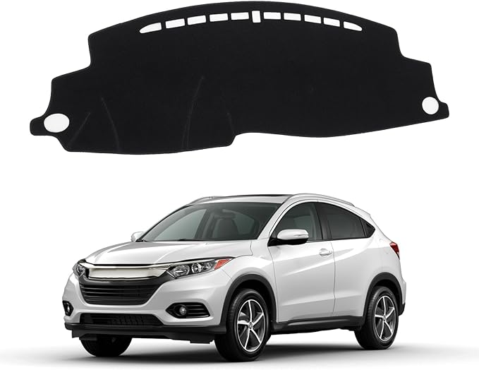 KUST Car Dash Cover for Honda HR-V HRV 2016-2021 2022 Dashboard Cover Non-Slip Center Console Dash Cover Interior for Honda HR-V HRV Accessories Custom Fit Dash Mat Sunshade Windshield Glare Black
