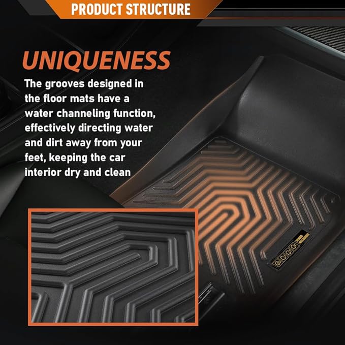 ANDPLAY TPE Floor Mats Liners 3PCS Compatible with Honda Civic Coupe/Sedan 2016-2021 Fit Honda Civic Hatchback 2017-2021 Fit Insight 2016-2021 Front & 2nd Row Liner All Weather Liners