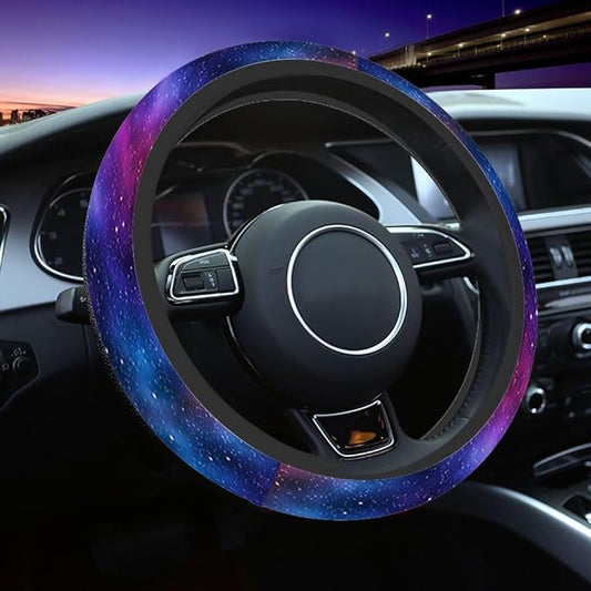 Starry Sky Car Steering Wheel Cover Starry Space Steering Wheel Cover Car Decor Suitable for Most Vehicles Including Trucks and SUV
