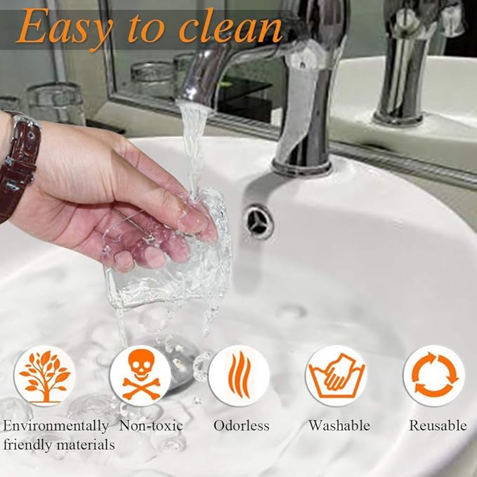 Sticky Gel Pads (10 Pack), As Seen On TV Removable Traceless Gripping Pad Washable Reusable Anti Slip Pad for Car Dashboard Office Home Stick Anything Anywhere, Clear